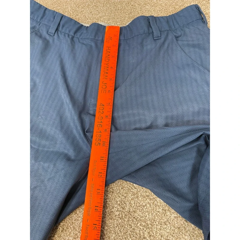 Adidas Mens Golf Shorts Navy Blue Chevron Herringbone 34 Stretch Performance